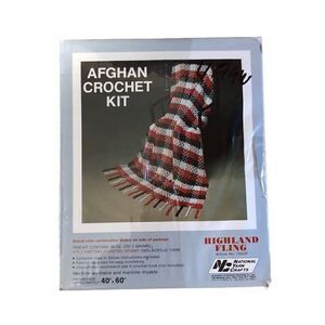 Vintage National Yarn Crafts Afghan Crochet Kit Granny 40x60" New